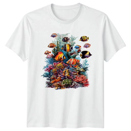 Tropical Fish Coral Reef Marine Life Animals Mens Womens Graphic T-Shirt