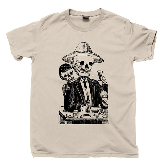 Alcoholica Calavera T Shirt Mexico Alcohol Skeleton Art Cinco De Mayo Fiesta Tee