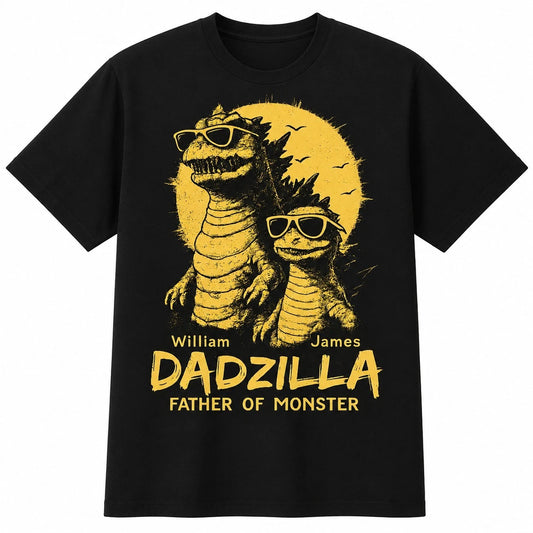 Personalized Dadzilla TShirt Custom Name Father Of Monsters Shirt Funny Dad Gift