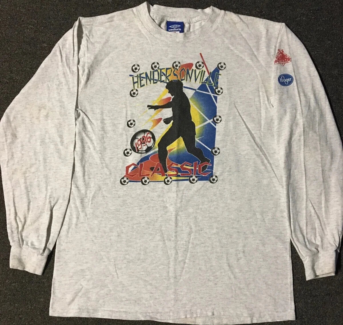 Vtg 90s Umbro Hendersonville Soccer Faded Shirt M USA School Track Grunge PE 80s
