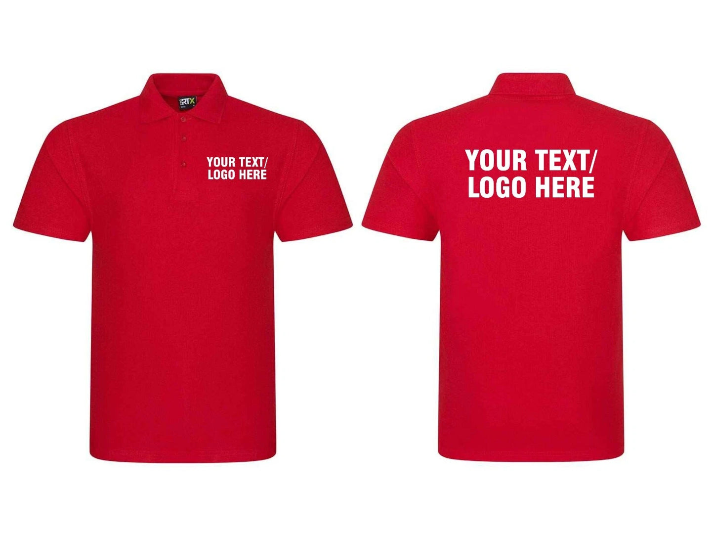Personalised Polo Shirt Printed Your Text Logo Here Short Sleeve Workwear T Tops