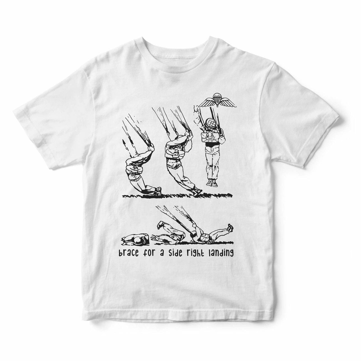 British Armed Airborne Forces Gift Paratroopers - Brace for a Side Right T-Shirt