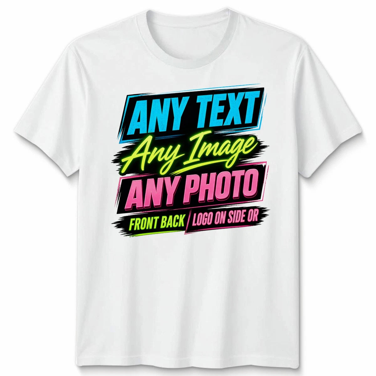 Personalised Unisex T Shirt Custom Print With Any Text And Photo Design Your Own