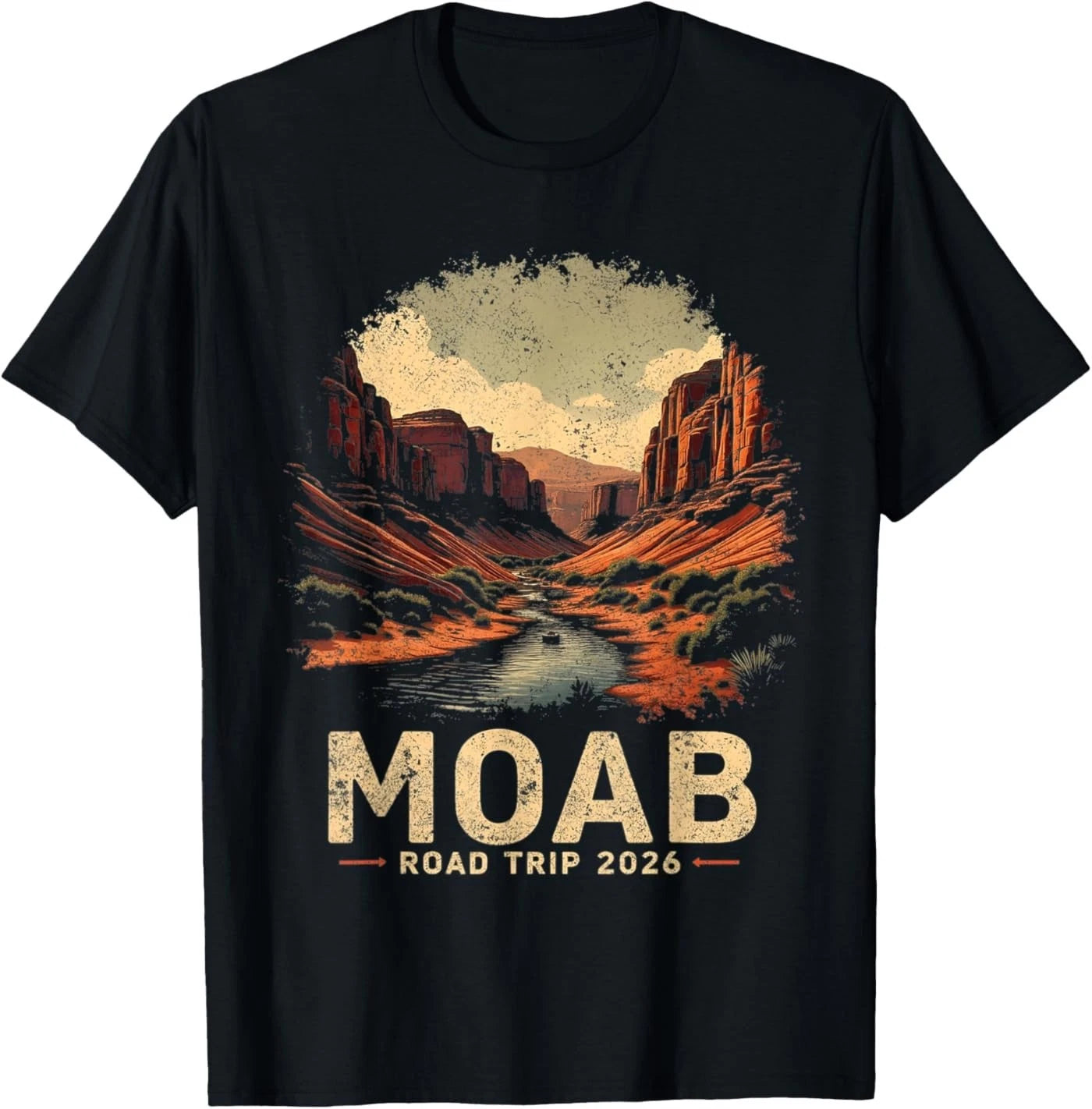 Moab Arches Family Road Trip 2026 Vintage Moab Nature Utah T-Shirt