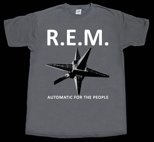 R.E.M. REM AUTOMATIC FOR THE PEOPLE 92 SHORT - LONG SLEEVE NEW GRAY T-SHIRT
