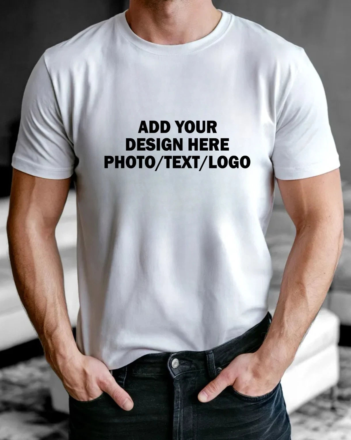 Design Your Own Custom T-Shirt - Personalised Photo Text Logo Print Unisex Tee