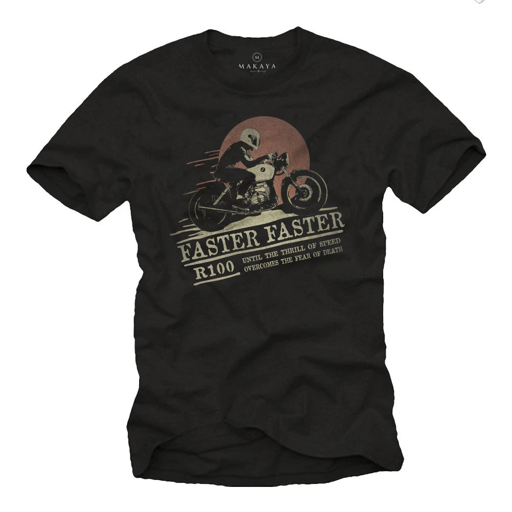 Vitage Motorcycle Mens T-Shirt with R100 Cafe Racer - Men Custom BIker Shirt