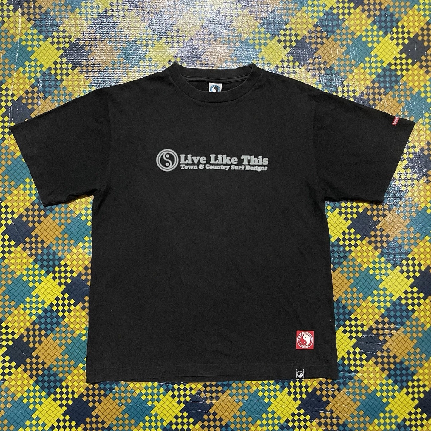 Vintage 90s T&C Surf Designs "Live Like This" T-Shirt Men's Size M Single Stitch