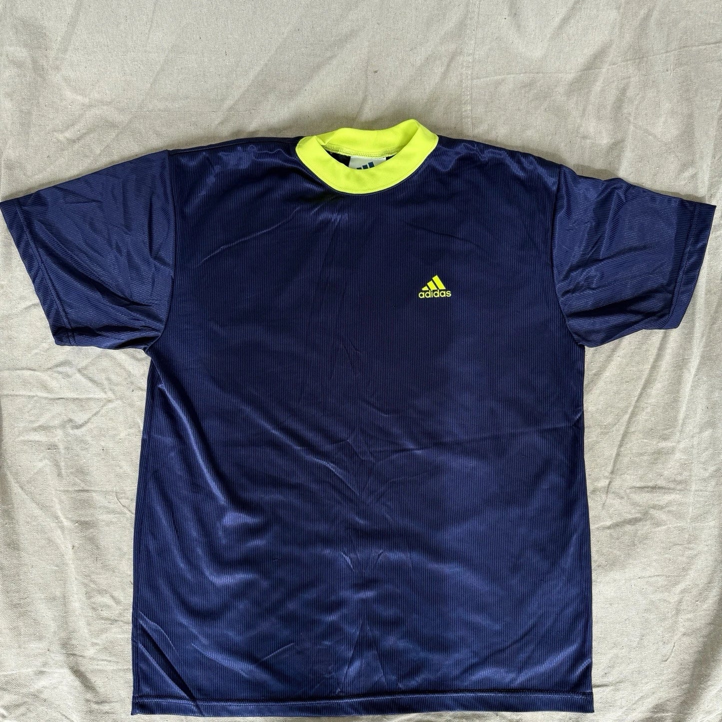 Adidas Vintage 90s Soccer Jersey Men's L Blue Neon Yellow