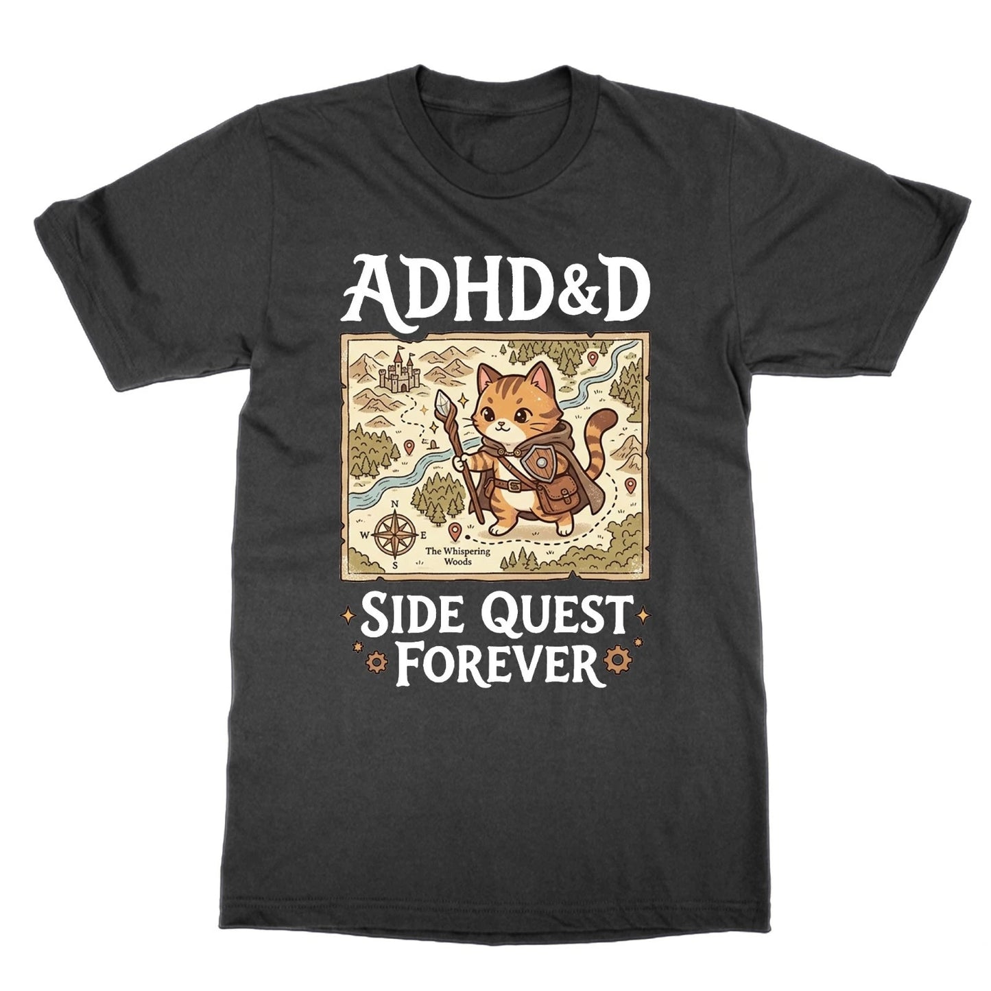ADHD&D Side Quest Forever dnd Funny ADHD RPG Gamer t-shirt