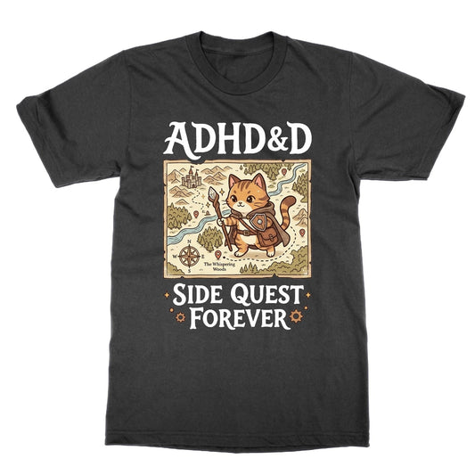 ADHD&D Side Quest Forever dnd Funny ADHD RPG Gamer t-shirt