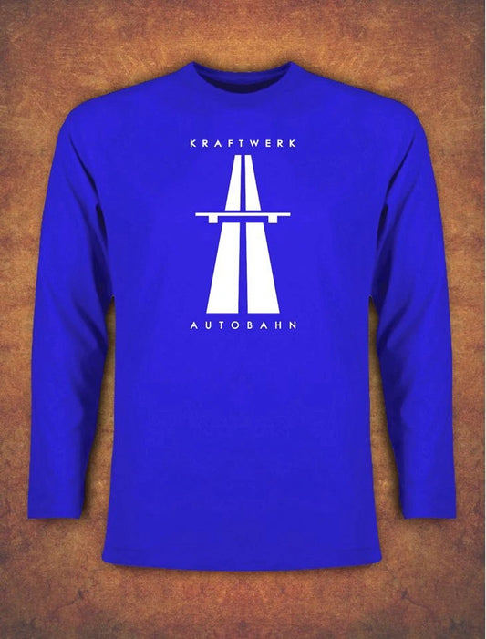 KRAFTWERK AUTOBAHN RETRO TECHNO T-shirt Long Sleeve Blue