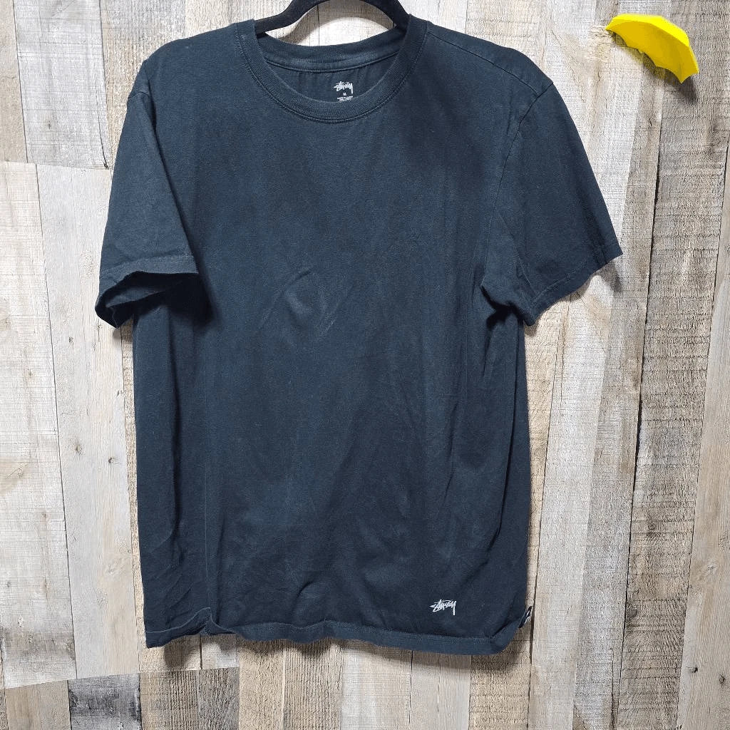 Stussy Black Basic Crewneck Tee Medium Streetwear Minimalist Skater Everyday