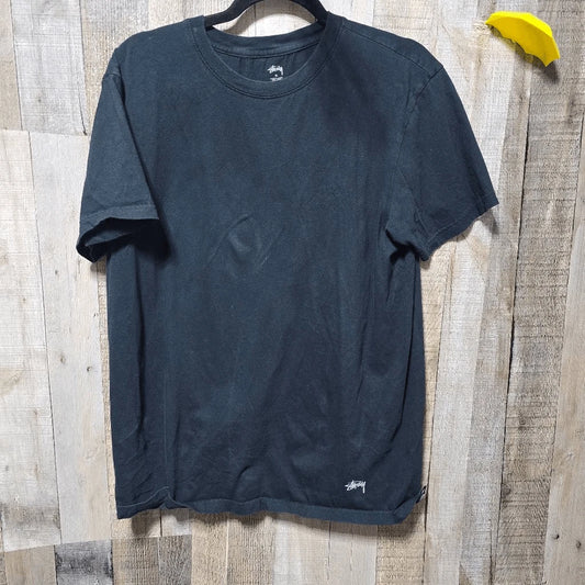 Stussy Black Basic Crewneck Tee Medium Streetwear Minimalist Skater Everyday