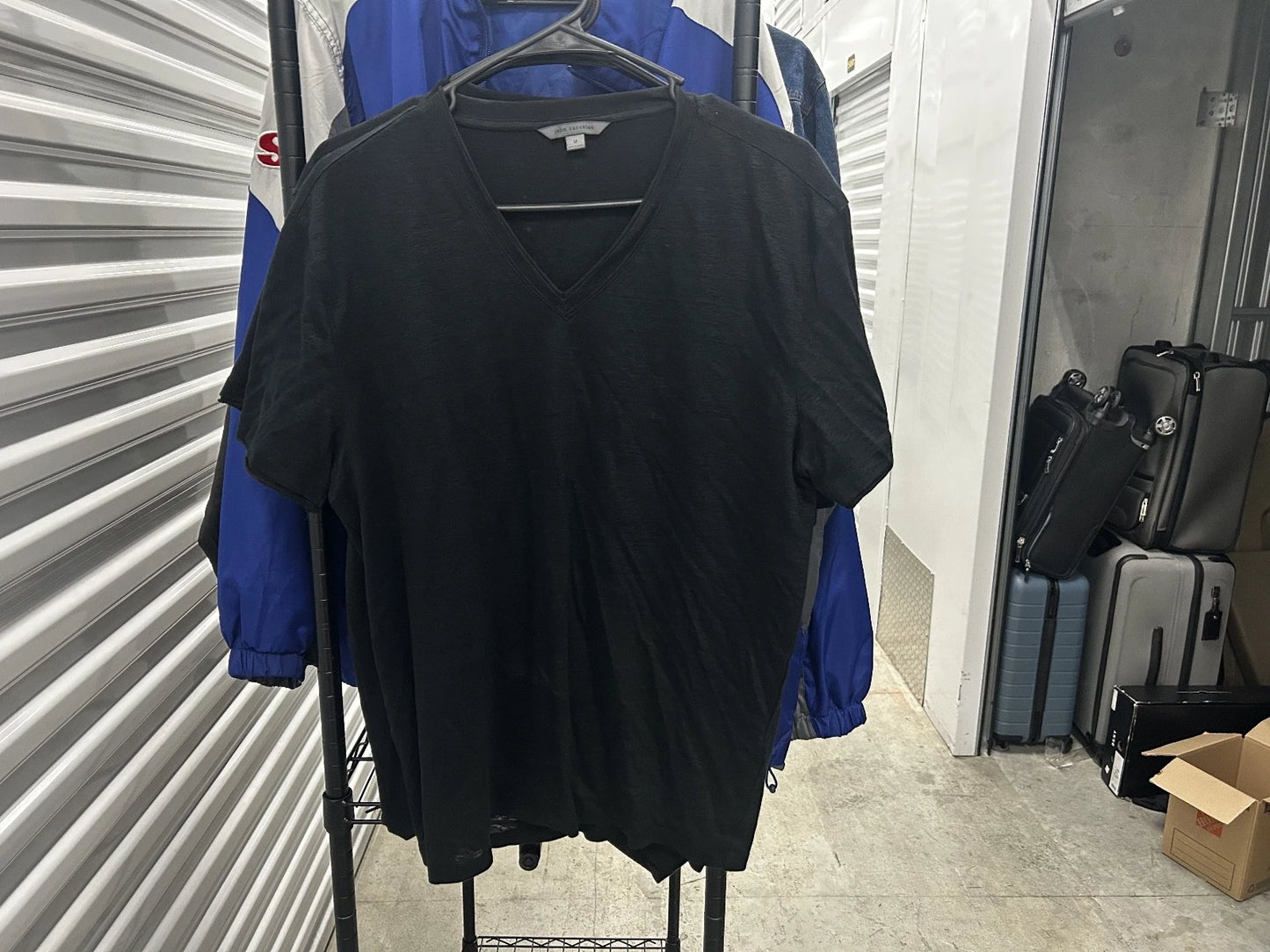 John Varvatos Collection Luxury V-Neck T-shirt - Raw Cut Edges - Vtg 2015