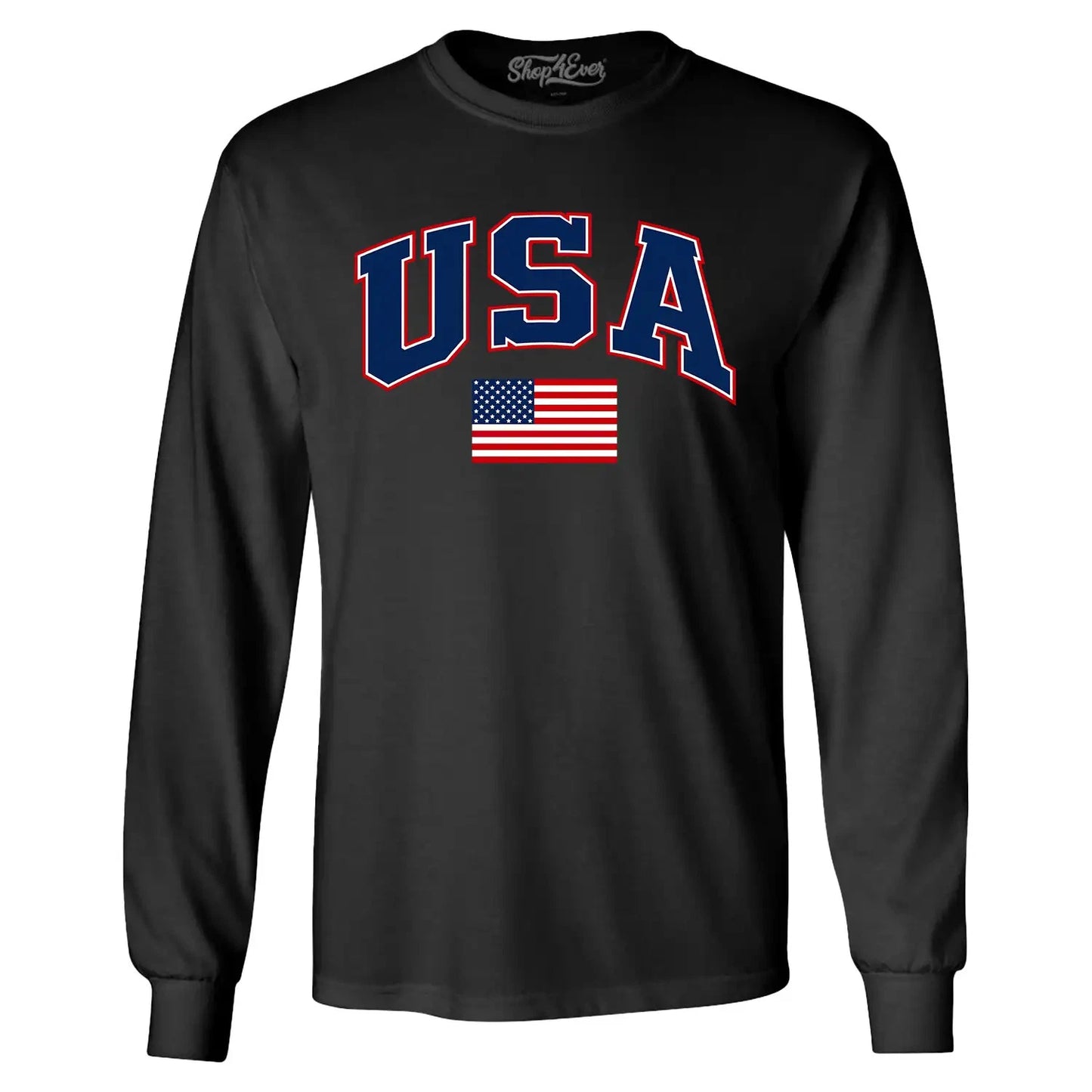 USA Flag Soccer Season Football Long Sleeve American Flag Shirt