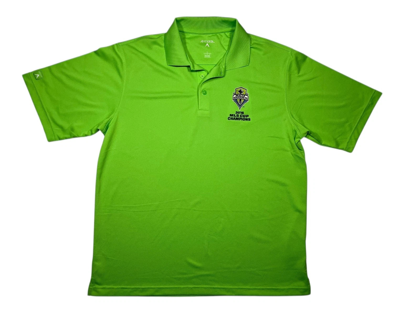 2016 MLS CUP CHAMPS Green SEATTLE SOUNDERS FC POLO Soccer Fan  Golf Shirt Men L