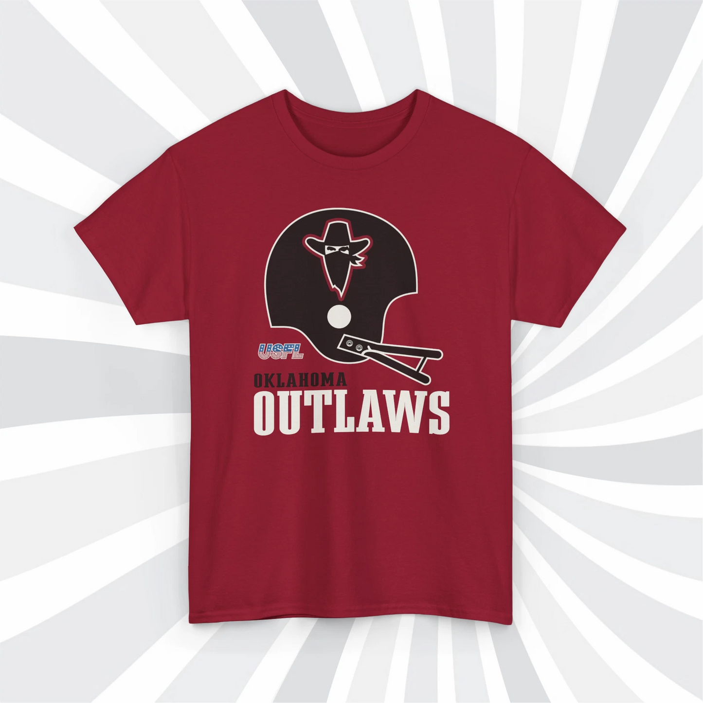 Oklahoma Outlaws 1984 USFL Vintage Football Cardinal T-Shirt - Sooners