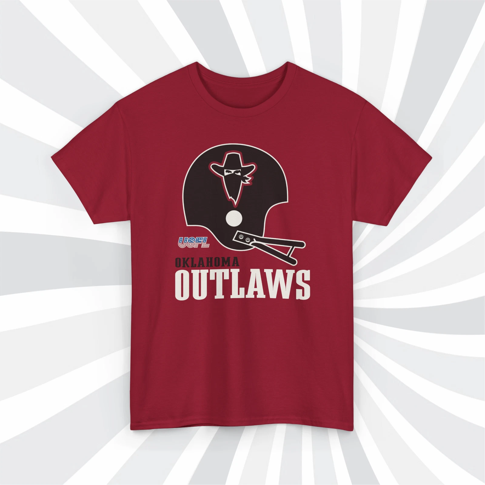 Oklahoma Outlaws 1984 USFL Vintage Football Cardinal T-Shirt - Sooners
