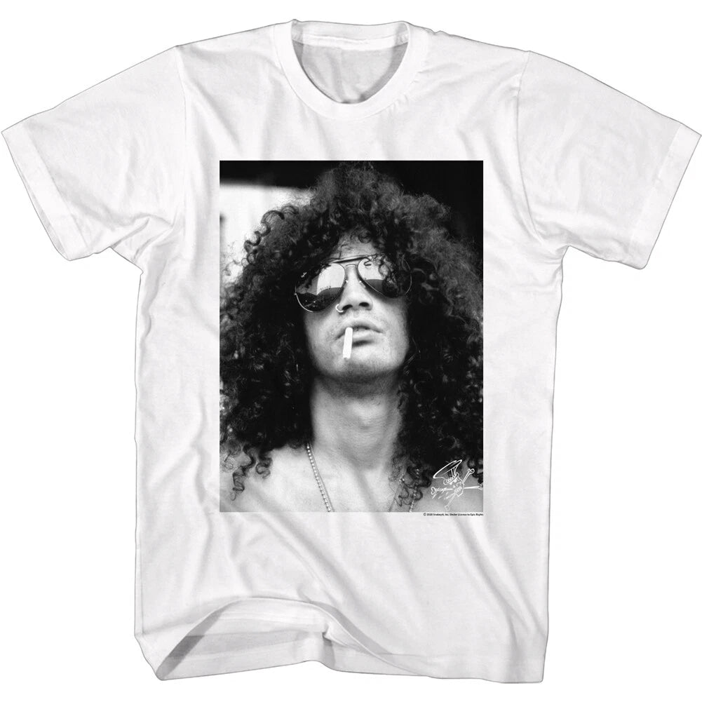 Slash With Sunglasses & Smoke Photo Men's T Shirt Heavy Metal Music Merch