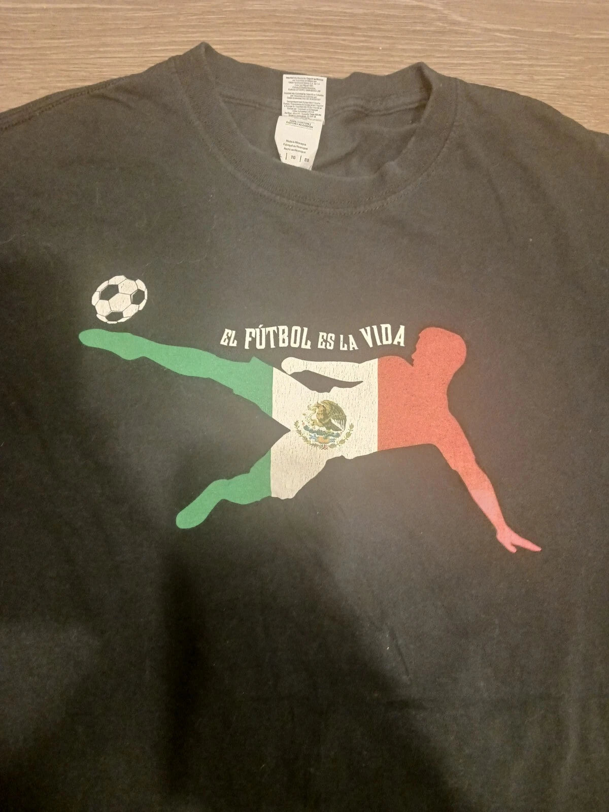 MEXICO LIFE IS FOOTBALL NAPA 2018 BLACK MENS XL TWO SIDED T SHIRT RARE SOCCER