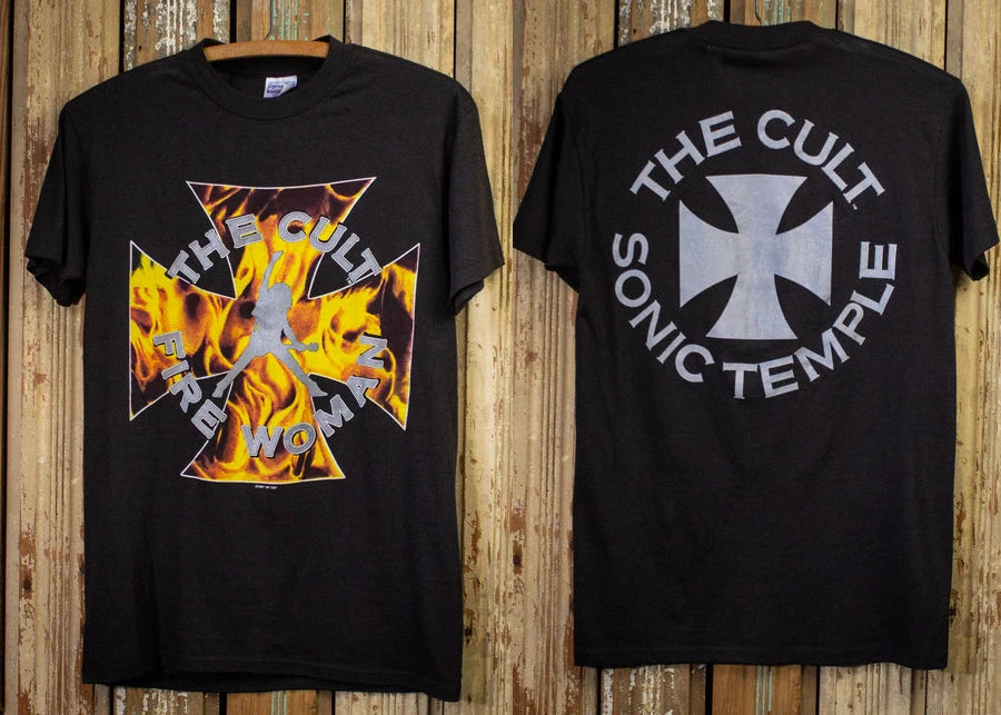 Vintage The Cult Fire Woman Concert T Shirt 1989 Black Small