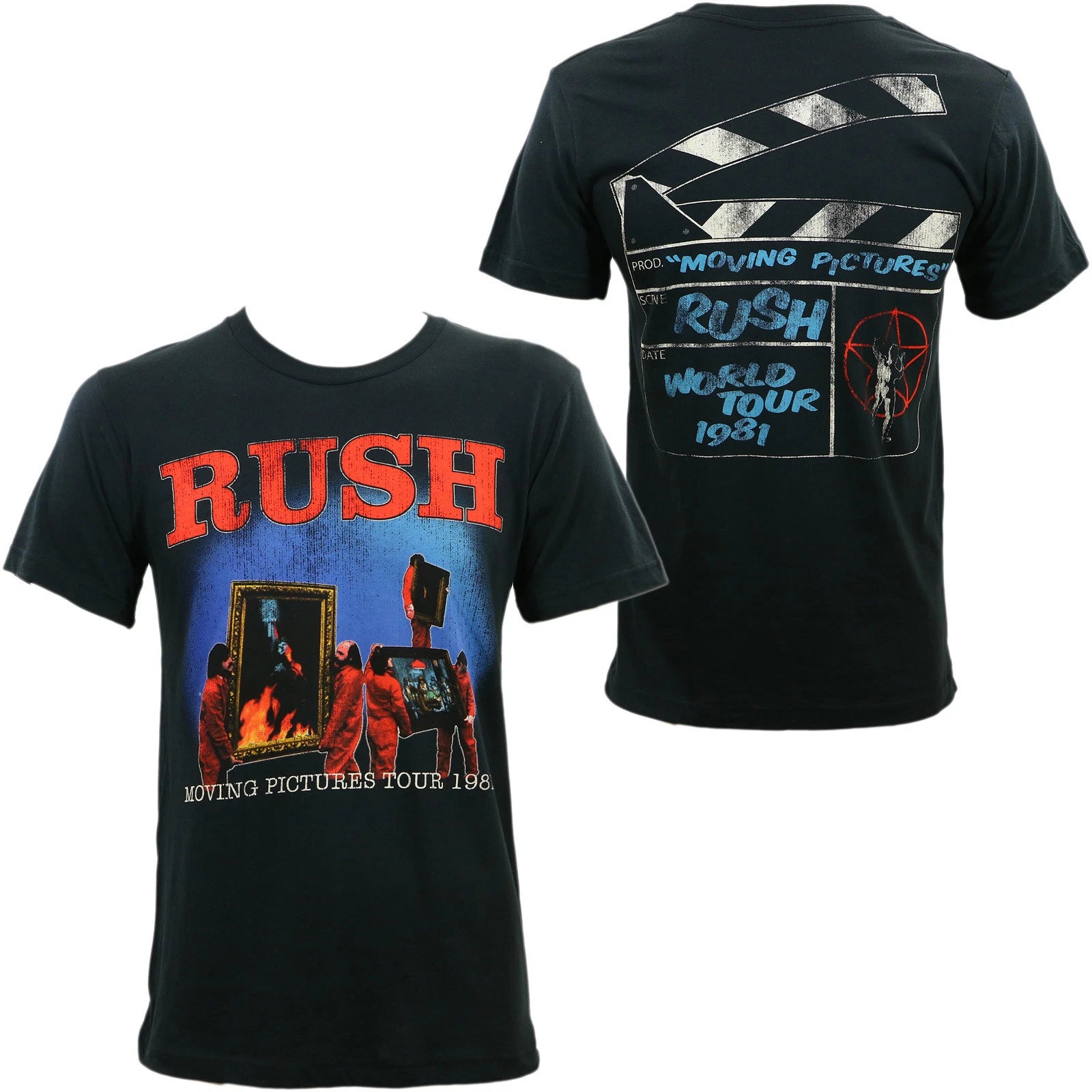 Authentic RUSH Moving Pictures 1981 Tour Slim Fit T-Shirt S M L XL 2XL NEW