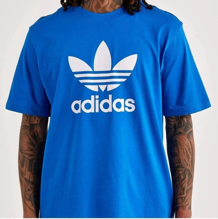 Adidas Original Trefoil Big Classic Logo Tee T-Shirt Royal Blue Bluebird M L XL