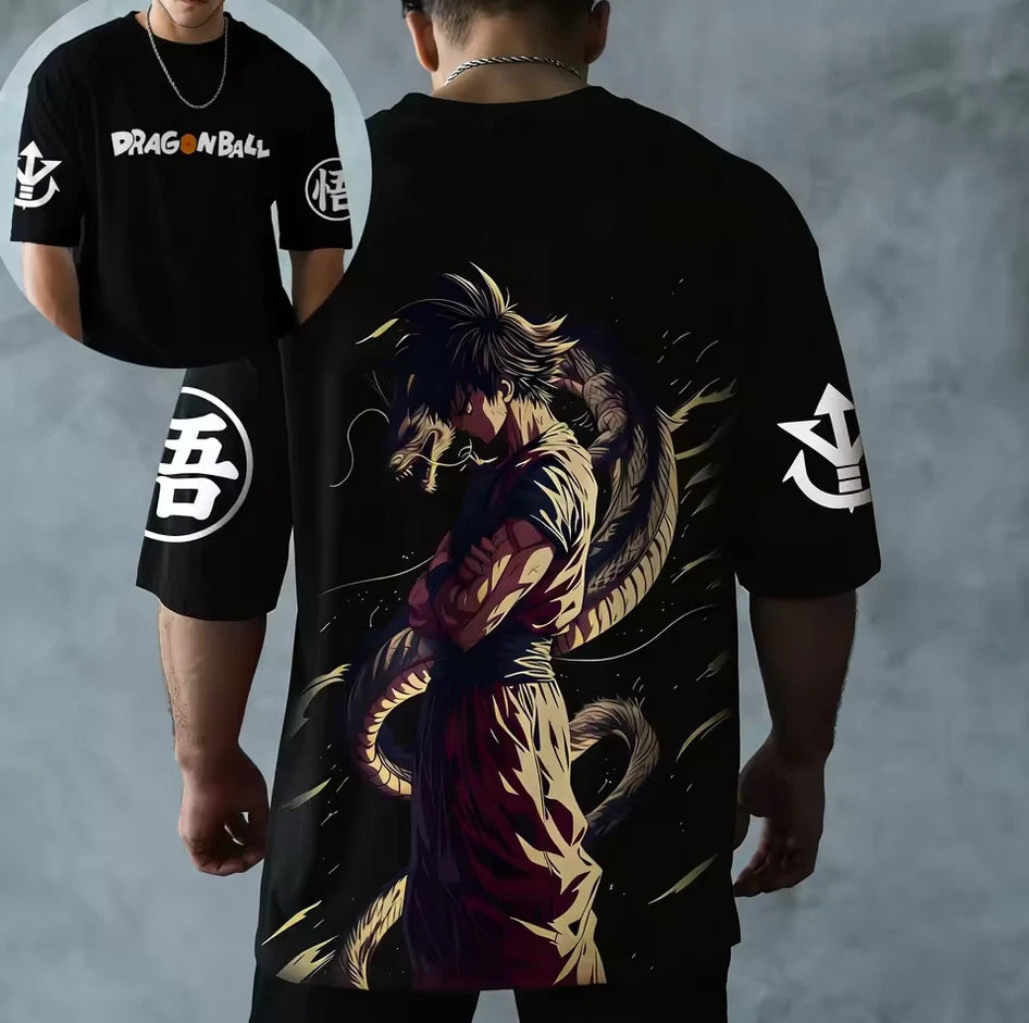 Japanese Anime Printed T-Shirt Oversized Unisex Y2K Harajuku Casual Sports Tee