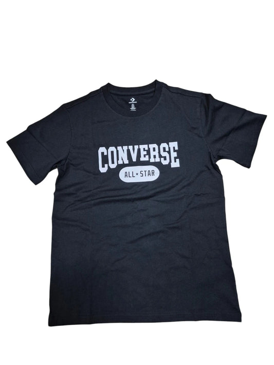 Converse Retro Logo Standard Fit Unisex T-Shirt - Black