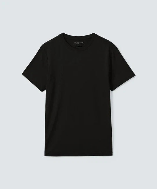 Unbound Merino Men's Merino Crew Neck T-Shirt - Black