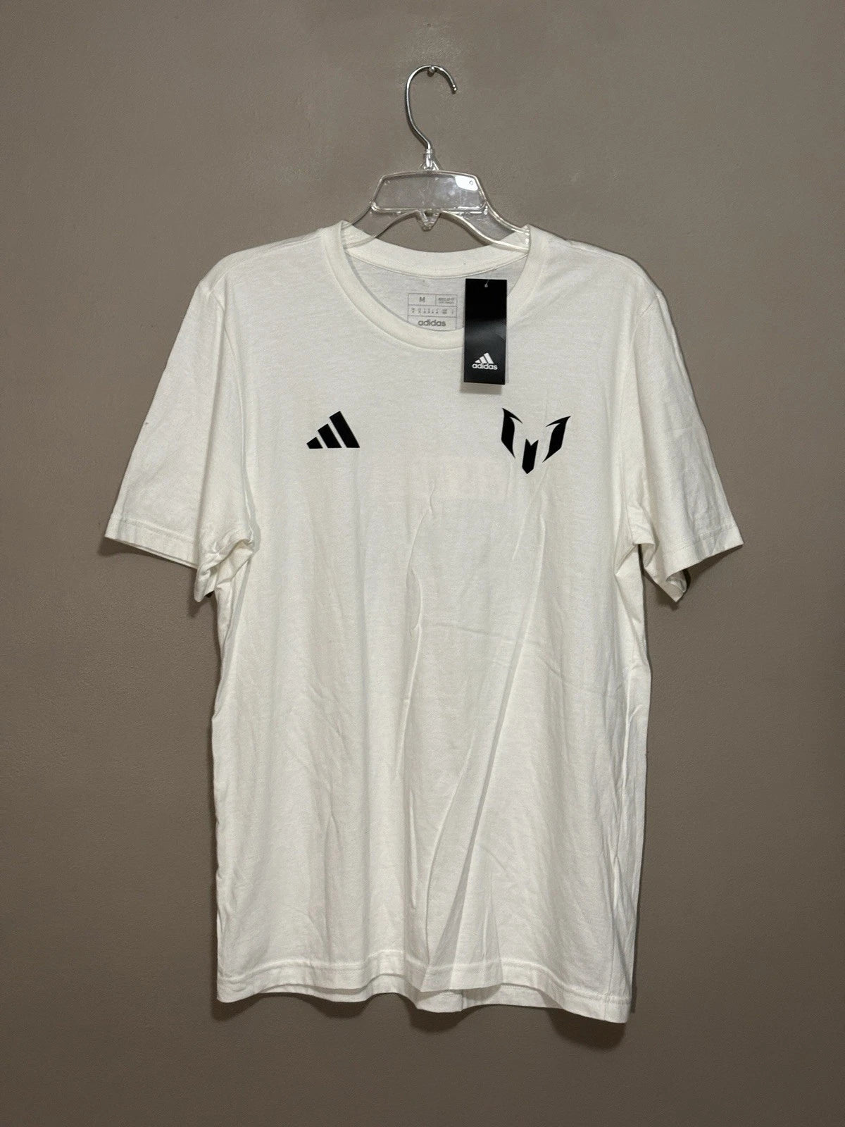 Adidas Men's Soccer Graphic Logo Messi X Miami Bienvenido T-Shirt Size M NWT