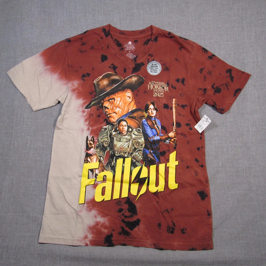 Universal Halloween Horror Nights HHN 2025 Fallout Red V Neck T-Shirt Medium NWT