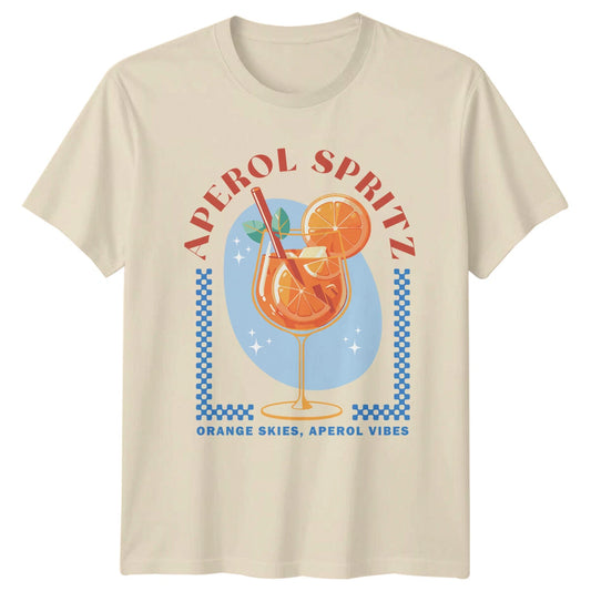 Aperol Spritz Cocktail Orange Skies Aperol Vibes Mens T-Shirt Womens Tee Graphic