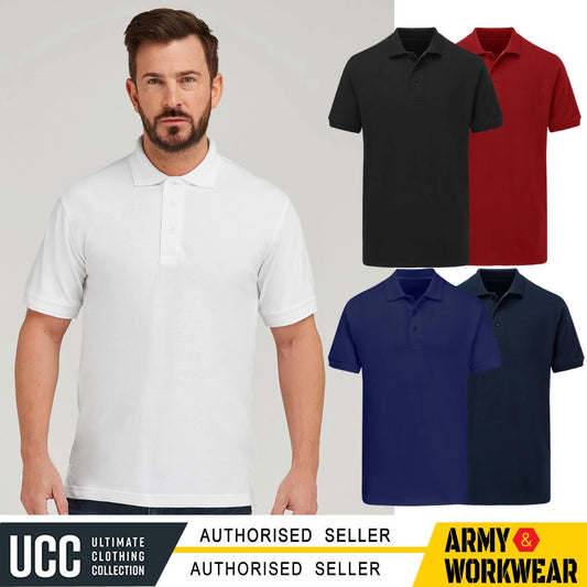 Ultimate Classic Mens Polo T-shirt Caual Plain Top Perfect for Work Uniform