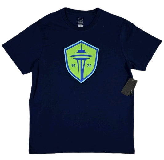 Stadium Essentials SEATTLE SOUNDERS 1974 Soccer MLS Men Navy Blue T-Shirt XL NWT