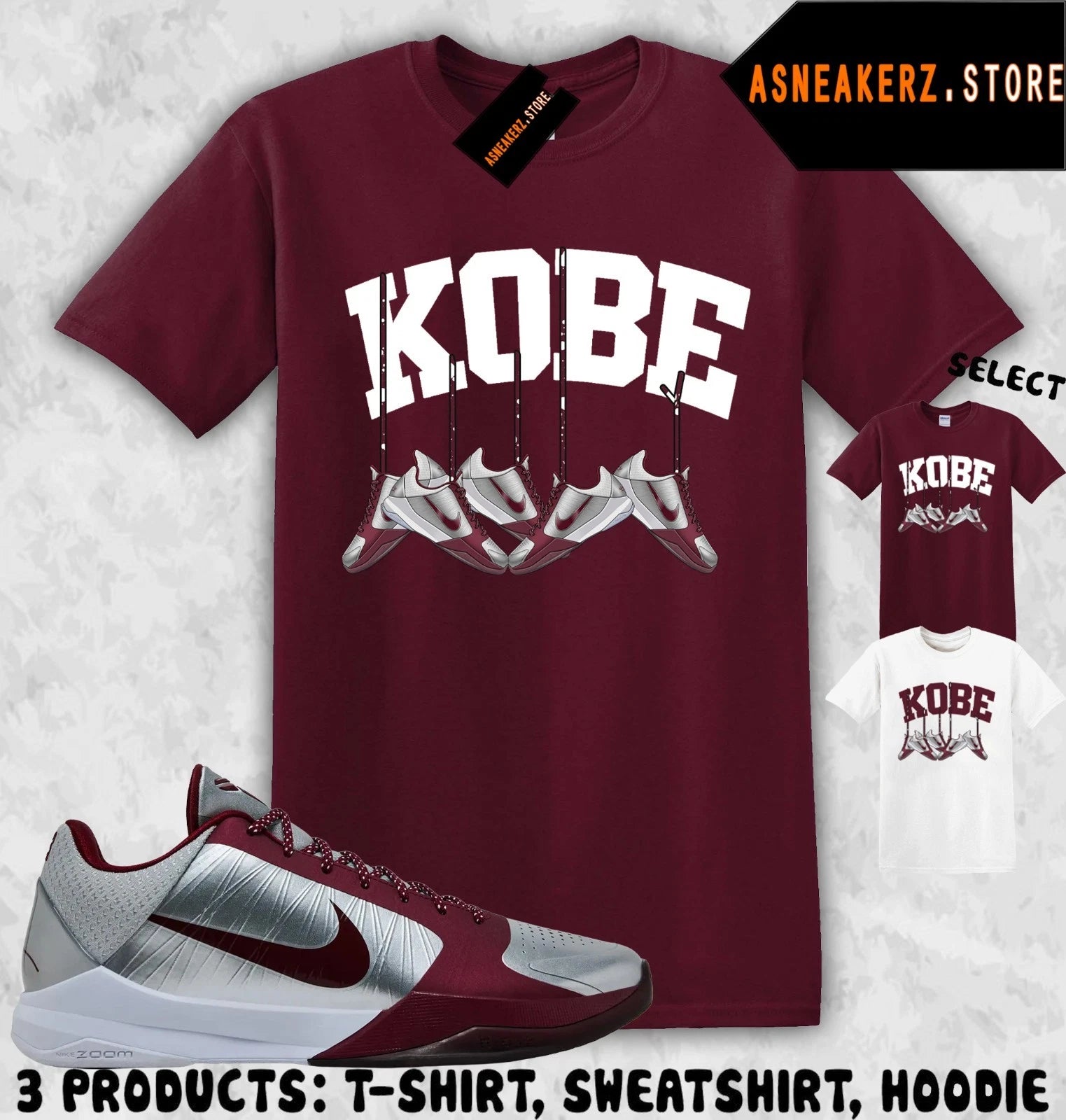 Shirt Matching KB 5 Protro Lower Merion Aces Match Sneaker Shoe Hanging T-Shirt