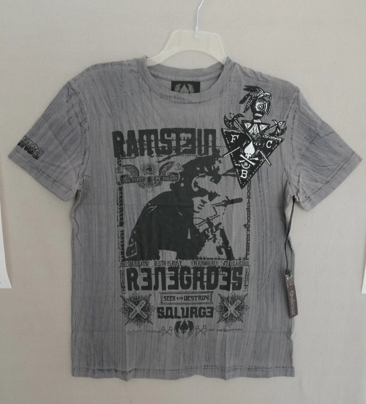 Genuine Vintage Salvage T Shirt "JD" Charcoal V51T431 Size M