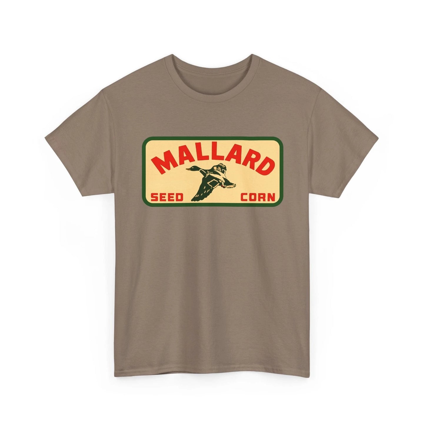 Mallard Seed Corn Tee Vtg Farmer Duck Hunting Farming Patch Style Retro T-Shirt