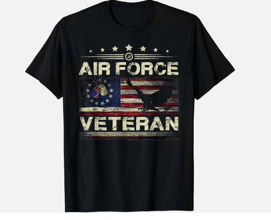 Veteran US Air Force Tshirt - American Betsy Ross Flag Gift Unisex T-Shirt