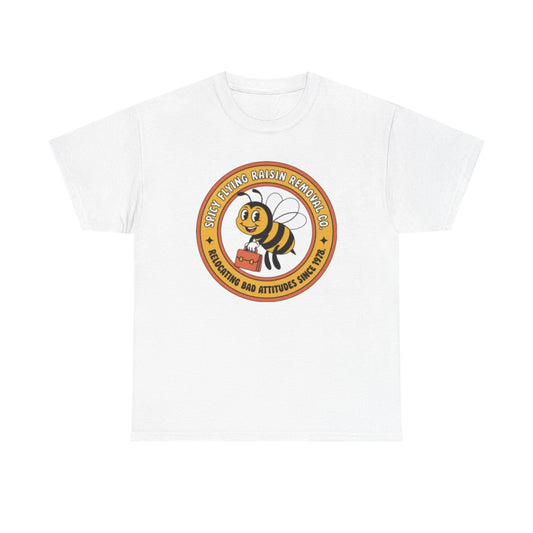 Vintage Spicy Flying Raisin Bee Removal T Shirt Funny Beekeeper Retro 70s Parody