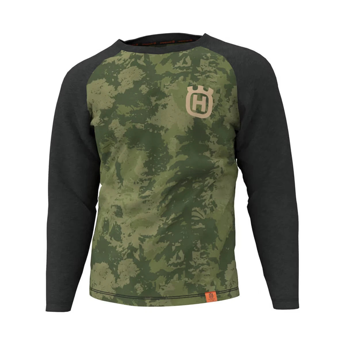 M7 Husqvarna OEM  TERRÄNG Raglan Camo Long-Sleeve T-Shirt size LG