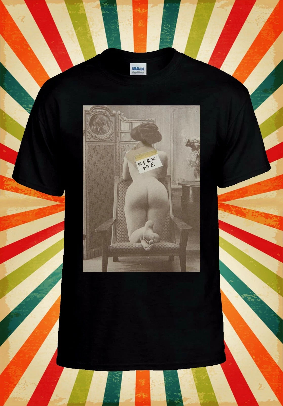 Retro Sexy Girl Kick Me Funny Cool Men Women Vest Tank Top Unisex T Shirt 2189