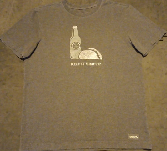 Men's Sm Life Is Good Tacos & Beer Keep It Simple Graphic Crusher Tee T Shirt