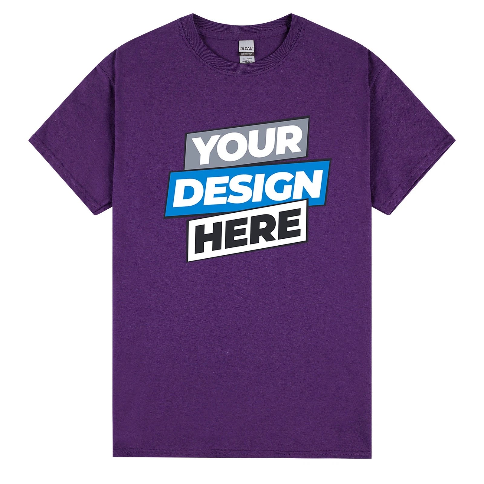 Personalised Printed Mens Custom T-Shirt Logo Text Printing Tee Purple