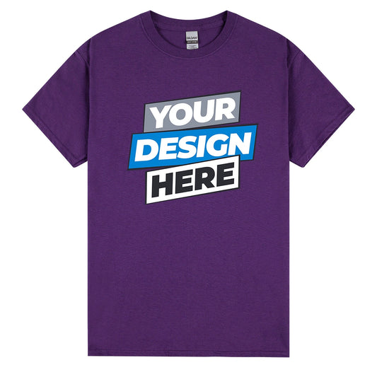 Personalised Printed Mens Custom T-Shirt Logo Text Printing Tee Purple
