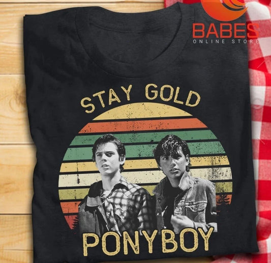 Stay Gold Ponyboy Unisex Black T Shirt The Outsiders Inspired Movie T-Shirt U784