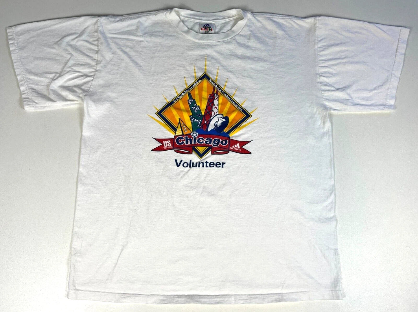 Vintage 1999 Adidas US Youth Soccer Coaches Convention Chicago T-Shirt Sz XL