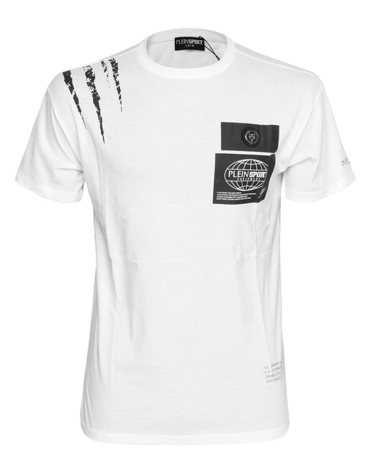 NWT Philip PLEIN SPORT T-SHIRT swim cotton white short sleeve luxury  M