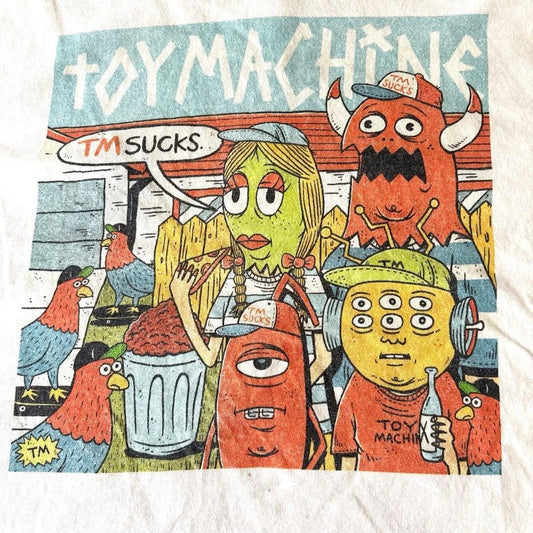 TOY MACHINE Alien Print T-Shirt Free Size White